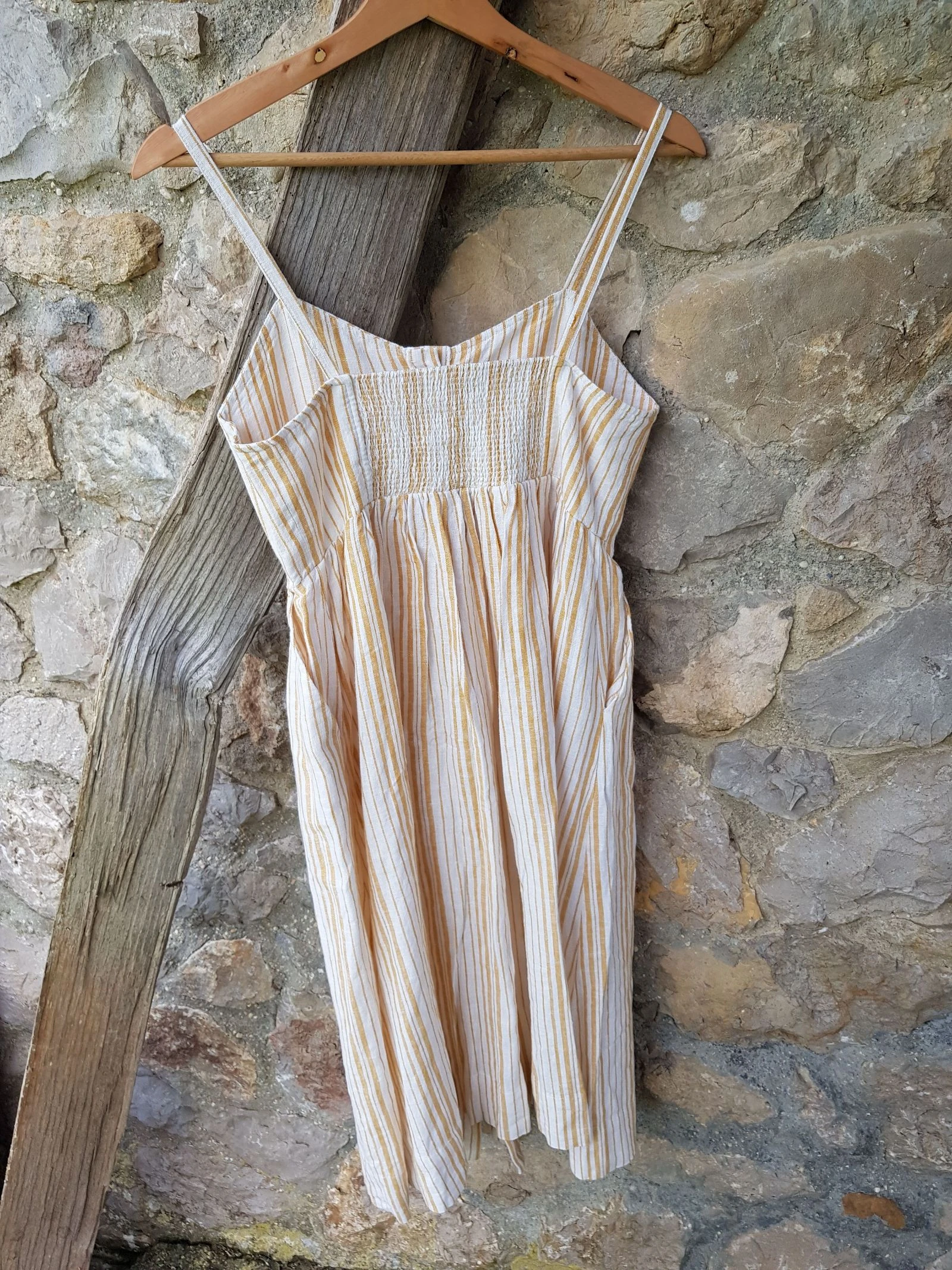 Striped button-down midi dress S. Robe midi à rayures et boutons – photo 7